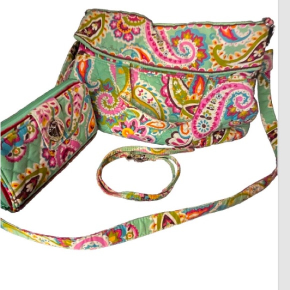 Vera Bradley 3 matching bag, wallet lanyard rare